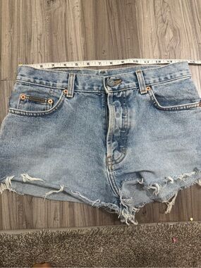 #13 Calvin Klein Denim Cutoff Shorts Size 5 Light Wash Raw Hem USA Made